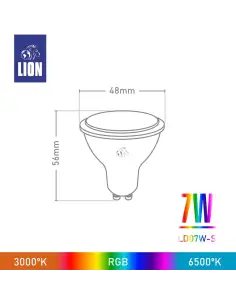 Lámpara Dicroica LED 7W RGB WiFi Lion Argentina 2