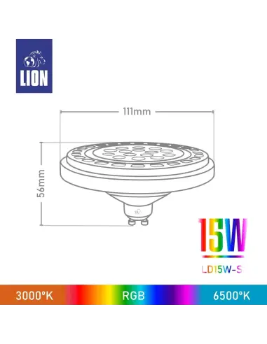 Lámpara AR111 LED 15W RGB WiFi | Lion Argentina