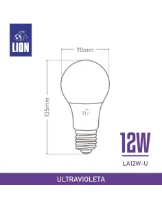 Bulbo UV LED 12W E27 efectos especiales Lion Argentina 2