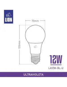 Bulbo UV LED 12W BLACK E27 efectos especiales Lion Argentina 2