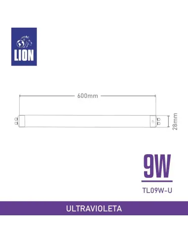 Tubo T8 UV LED 9W G13 | Efectos Especiales y Ambientación | Lion