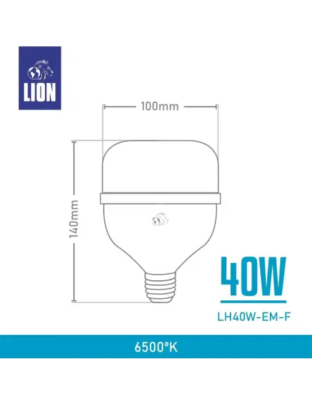 Lámpara LED Alta Potencia 40W Automática con Batería de Litio- luz fría | Lion