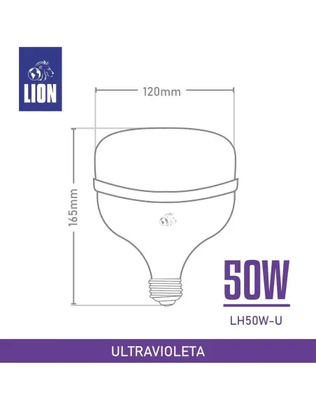 Alta potencia UV LED 50W E27 | Iluminación Ultravioleta - Efectos Especiales y Ambientación | Lion