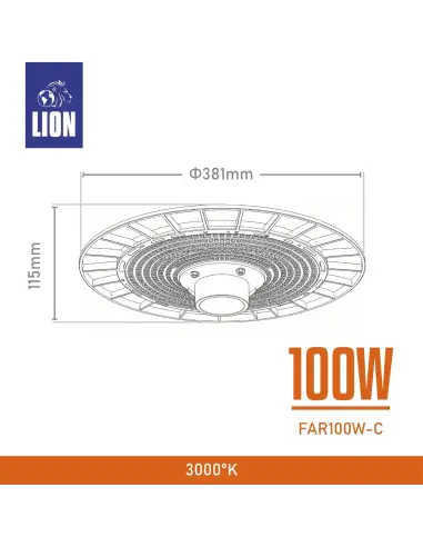 Farola LED Marvin 100W IP65 para Alumbrado Público- luz cálida | Lion