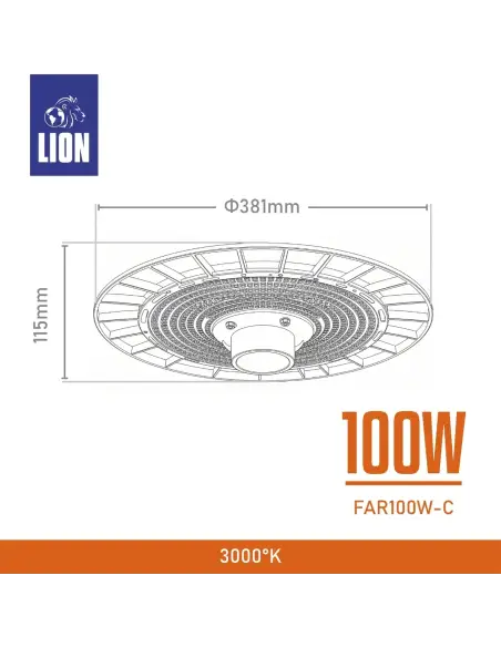 Farola LED Marvin 100W IP65 para Alumbrado Público- luz cálida | Lion