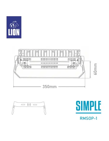 Soporte para Reflector Modular LED hasta 500W - hilera simple | Lion