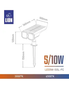 Luminaria solar LED para jardín con panel solar integrado, luz cálida y fría, instalación sin cables 2
