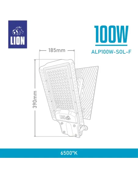 Luminaria Pública Solar LED 100W | Alumbrado Solar Mayorista Solux LION
