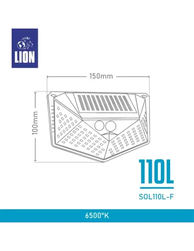 Aplique Solar de Pared LED con Sensor de Movimiento | Lion