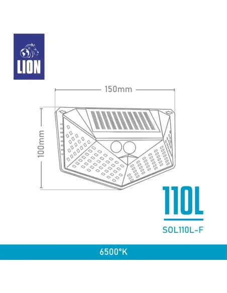 Aplique Solar de Pared LED con Sensor de Movimiento | Lion