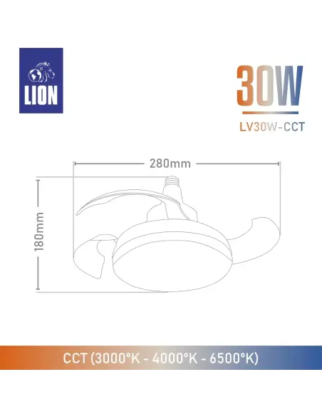 Lámpara ventilador 30W CCT [LV30W-CCT]