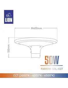 Farola UFO Solar 50W con CCT ajustable [FAR50W-SOL-CCT] 2