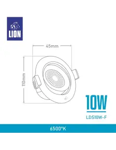 Aplique dicroica integrada 10W [LDS10W-F] 2