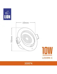 Aplique dicroica integrada 10W [LDS10W-C] 2