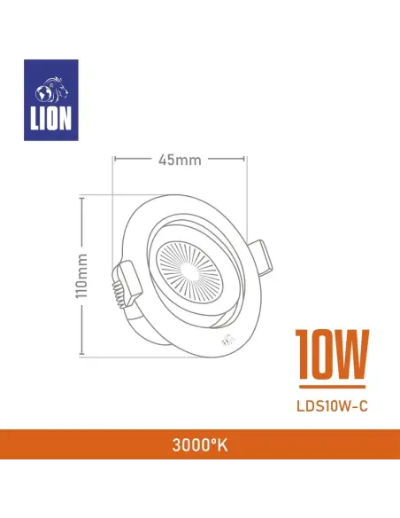 Aplique dicroica integrada 10W [LDS10W-C]