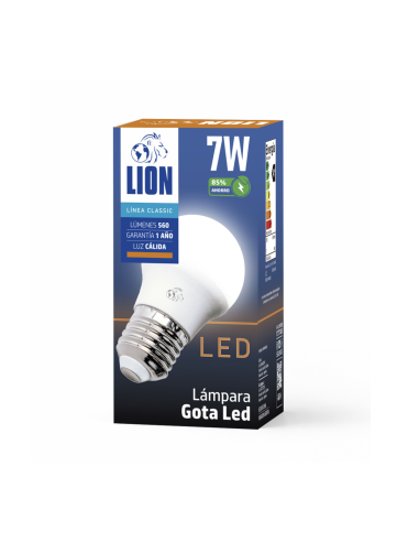 Lámpara gota LED 7W Cálida [LG07W-C]