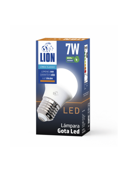 Lámpara gota LED 7W Cálida [LG07W-C]