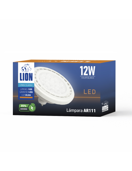 Lámpara AR111 Blanca 12W Cálida [LD12W-C]
