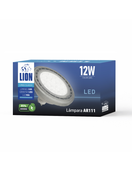 Lámpara AR111 LED Gris 12W Fría [LD12W-G-F]