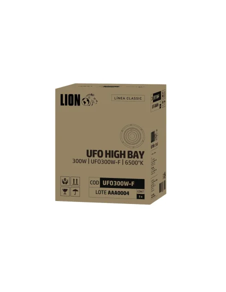 UFO LED aluminio + vidrio 300W Fría [UFO300W-F]