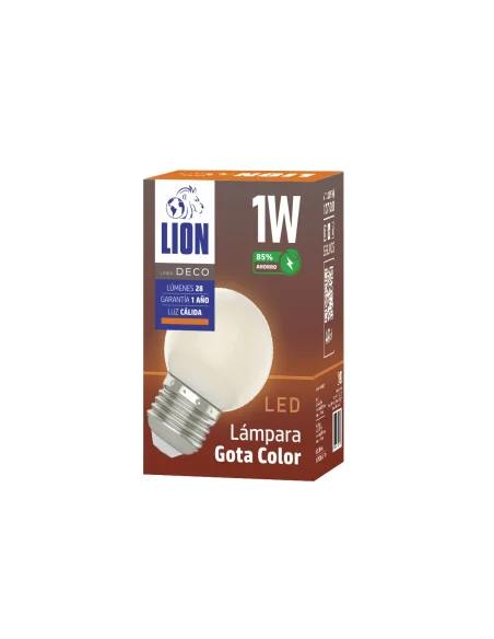 Lámpara gota LED cálida 1W Cálida [LA01W-C]