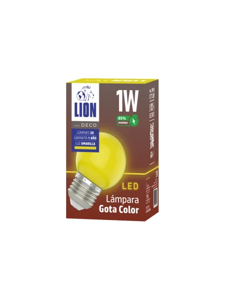 Lámpara gota LED amarilla 1W  [LA01W-AM]