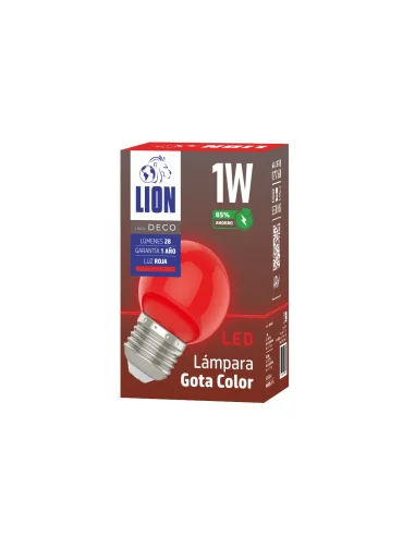 Lámpara gota LED roja 1W  [LA01W-R]