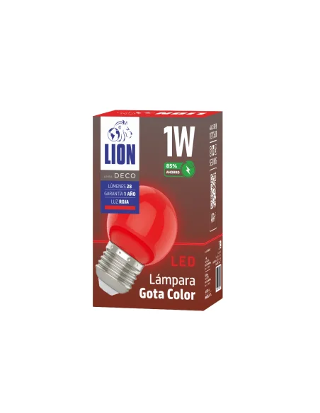 Lámpara gota LED roja 1W  [LA01W-R]