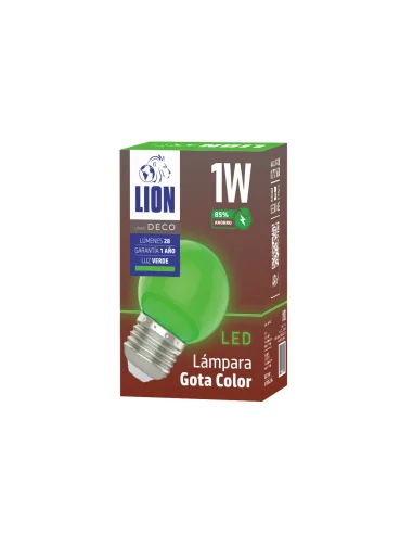 Lámpara gota LED verde 1W  [LA01W-V]