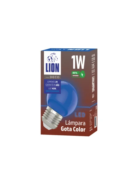 Lámpara gota LED azul 1W  [LA01W-AZ]